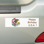 Sticker Drapeau de l'Illinois, Joyeux anniversaire (En voiture)