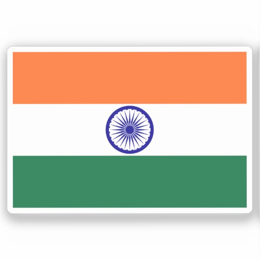 Sticker Drapeau de l'Inde découpé sur mesure (Recto)