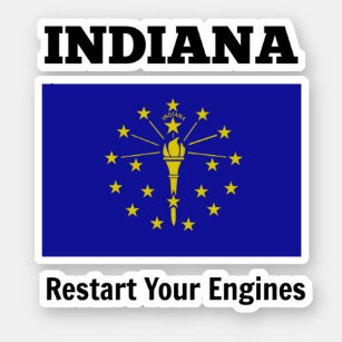 Sticker Drapeau de l'Indiana avec devise