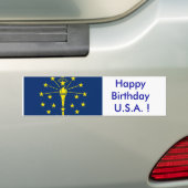 Sticker Drapeau de l'Indiana, Joyeux anniversaire (En voiture)