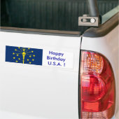 Sticker Drapeau de l'Indiana, Joyeux anniversaire (Sur camion)