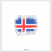 Sticker Drapeau de l'Islande (Feuille)