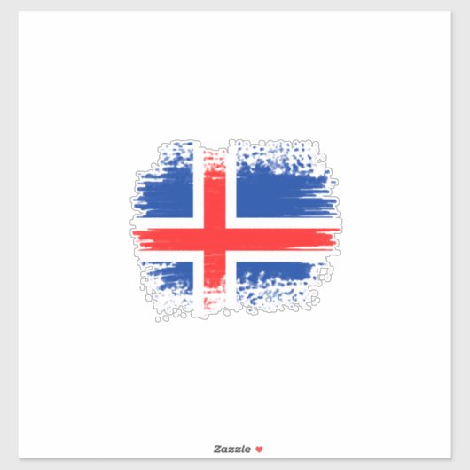 Sticker Drapeau de l'Islande (Feuille)