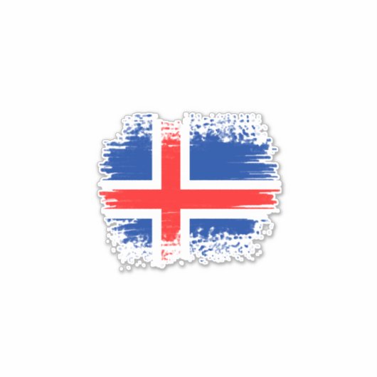 Sticker Drapeau de l'Islande (Devant)