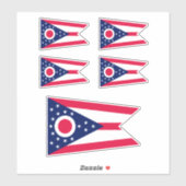Sticker Drapeau de l'Ohio (Feuille)