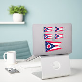 Sticker Drapeau de l'Ohio (Ordinateur portable sur le bureau)