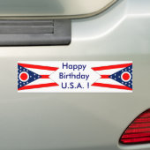 Sticker Drapeau de l'Ohio, Joyeux Anniversaire U.S (En voiture)