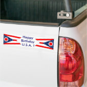 Sticker Drapeau de l'Ohio, Joyeux Anniversaire U.S (Sur camion)