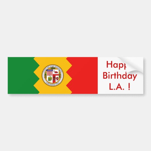 Sticker Drapeau de Los Angeles, Joyeux Anniversair (Devant)