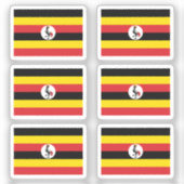Sticker Drapeau de l'Ouganda Collection pack de 6 (Recto)