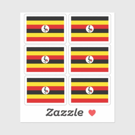 Sticker Drapeau de l'Ouganda - une collection (Feuille)