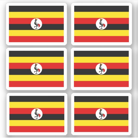 Sticker Drapeau de l'Ouganda - une collection (Devant)