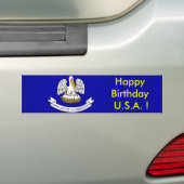 Sticker Drapeau de Louisiane, Joyeux Anniversaire (En voiture)