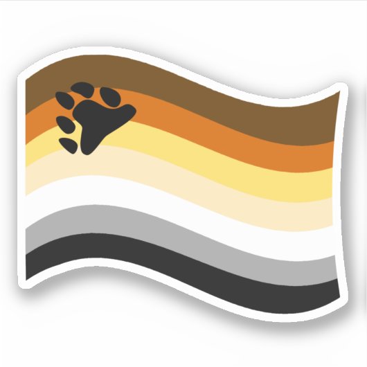 Sticker Drapeau de l'ours Pride Paw Wavy (Devant)