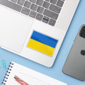 Sticker Drapeau de l'Ukraine (Ordinateur portable avec iPhone)