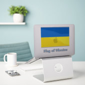 Sticker Drapeau de l'Ukraine Vinyl (Ordinateur portable sur le bureau)