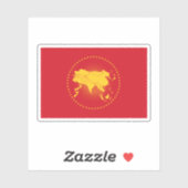 Sticker Drapeau de l'Union asiatique (Feuille)