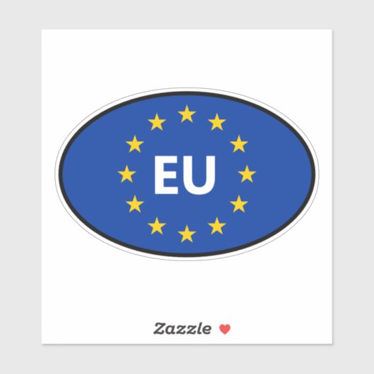 Sticker Drapeau de l'Union européenne Code pays auto vinyl (Feuille)
