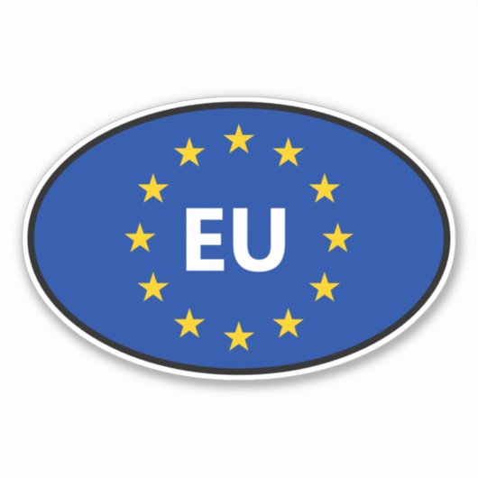 Sticker Drapeau de l'Union européenne Code pays auto vinyl (Devant)