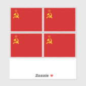 Sticker Drapeau de l'Union soviétique, URSS, CCCP, communi (Feuille)