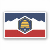 Sticker Drapeau de l'Utah (Drapeau de ruche) (Recto)