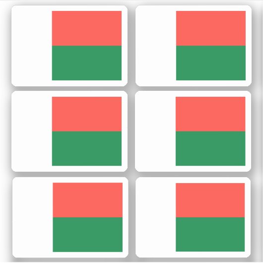 Sticker Drapeau de Madagascar - une collection (Devant)