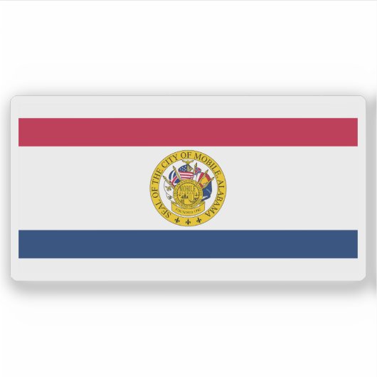 Sticker Drapeau de Mobile, Alabama, États-Unis (Devant)