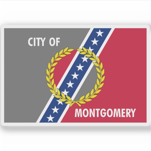 Sticker Drapeau de Montgomery, Alabama (Devant)