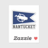 Sticker Drapeau de Nantucket, Massachusetts (Feuille)