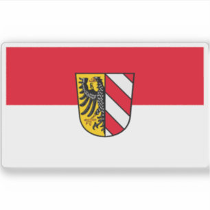 Sticker Drapeau de Nuremberg (Nürnberg), Allemagne