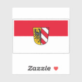 Sticker Drapeau de Nuremberg (Nürnberg), Allemagne (Feuille)