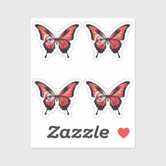 Sticker Drapeau de papillon noir de Tunisie (Feuille)