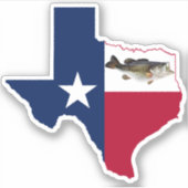Sticker Drapeau de pêche de basse du Texas (Devant)