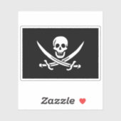 Sticker Drapeau de pirate crâne et Jolly roger d'épées cro (Feuille)