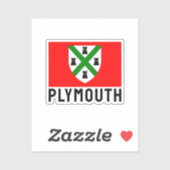 Sticker Drapeau de Plymouth (Angleterre) (Feuille)
