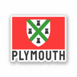 Sticker Drapeau de Plymouth (Angleterre)