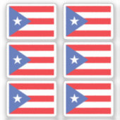 Sticker Drapeau de Porto Rico Collection pack de 6 (Recto)