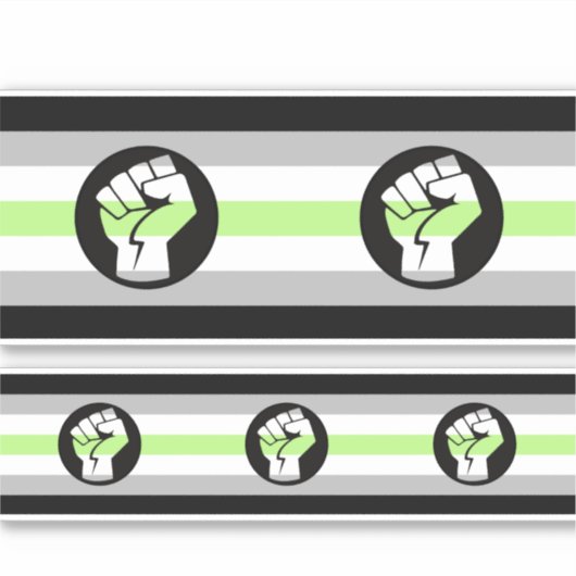 Sticker Drapeau de protestation agender (Devant)