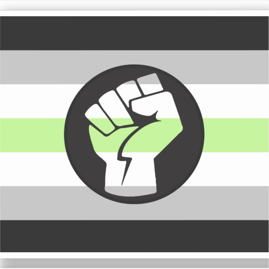 Sticker Drapeau de protestation agender (Devant)