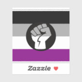 Sticker Drapeau de protestation asexué (Feuille)
