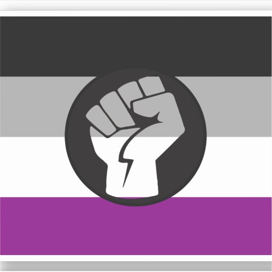 Sticker Drapeau de protestation asexué (Devant)