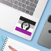 Sticker Drapeau de protestation asexué (Ordinateur portable avec iPhone)