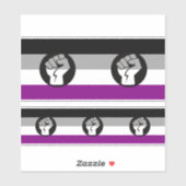 Sticker Drapeau de protestation asexué (Feuille)