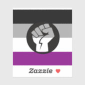 Sticker Drapeau de protestation asexué (Feuille)