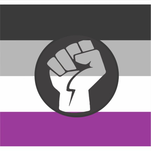 Sticker Drapeau de protestation asexué (Devant)