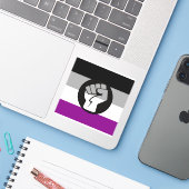 Sticker Drapeau de protestation asexué (Ordinateur portable avec iPhone)
