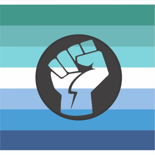 Sticker Drapeau de protestation gay masculin (Devant)