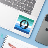 Sticker Drapeau de protestation gay masculin (Ordinateur portable avec iPhone)