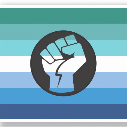 Sticker Drapeau de protestation gay masculin (Devant)