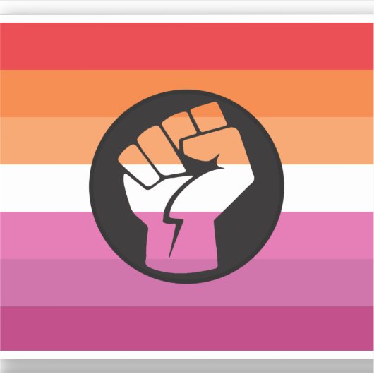Sticker Drapeau de protestation lesbienne (Devant)